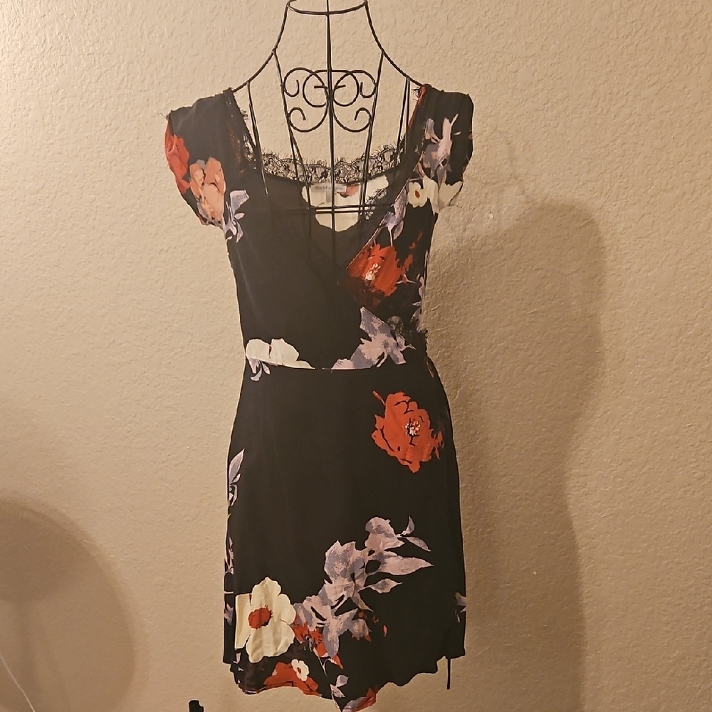 Charlotte Russe Black Floral Mini Dress